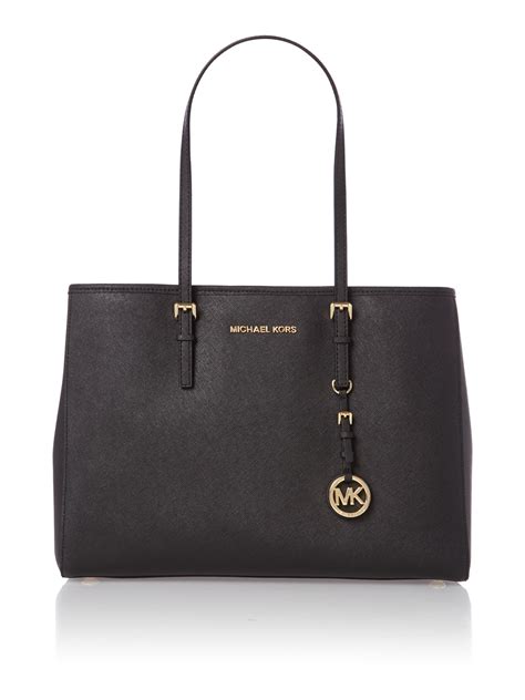 michael kors medium black handbag|michael kors handbags medium jetset.